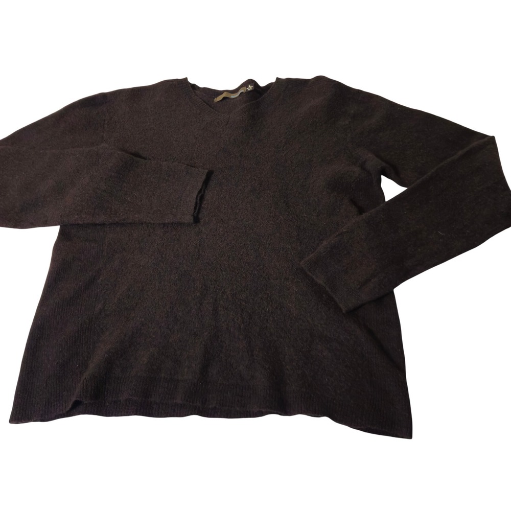 Smartwool Sweater Womens L Brown 100% Merino Wool V-Neck Long Sleeve Pullover